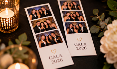 Custom printed gala photo booth strips