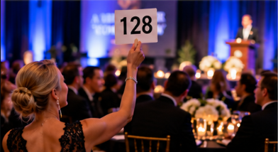 Live auction taking place during a fundraising gala